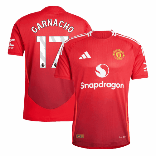 493037_1 マンチェスターユナイテッド GARNACHO #17 ホーム サッカーユニフォーム オーセンティック 2024/25