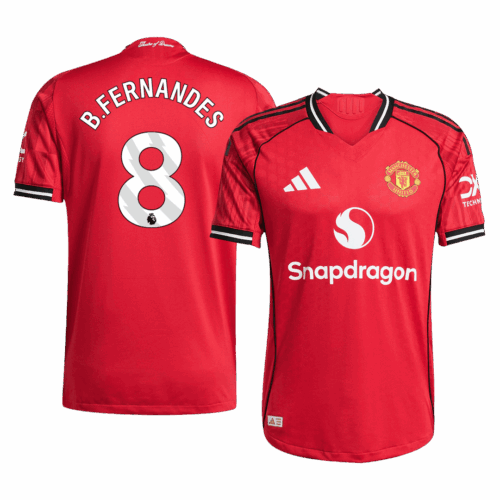 593095_1 マンチェスターユナイテッド B.FERNANDES #8 ホーム サッカーユニフォーム オーセンティック 2025/26