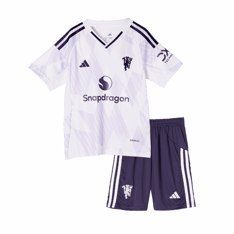 594315_3 マンチェスターユナイテッド アウェイ サッカーユニフォーム キット 2025/26 キッズ 上下セット