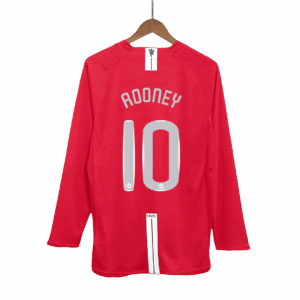 マンチェスターユナイテッド ROONEY #10 ホーム サッカーユニフォーム Retro 2007/08 - 長袖 (UCL Final)