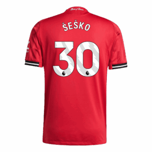 602281_2 ŠEŠKO #30 オーセンティック マンチェスターユナイテッド ホーム サッカーユニフォーム 2025/26 Red
