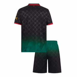 キッズ  ACミラン Fourth アウェイ サッカーユニフォーム キット上下セット 2024/25 Green&Black