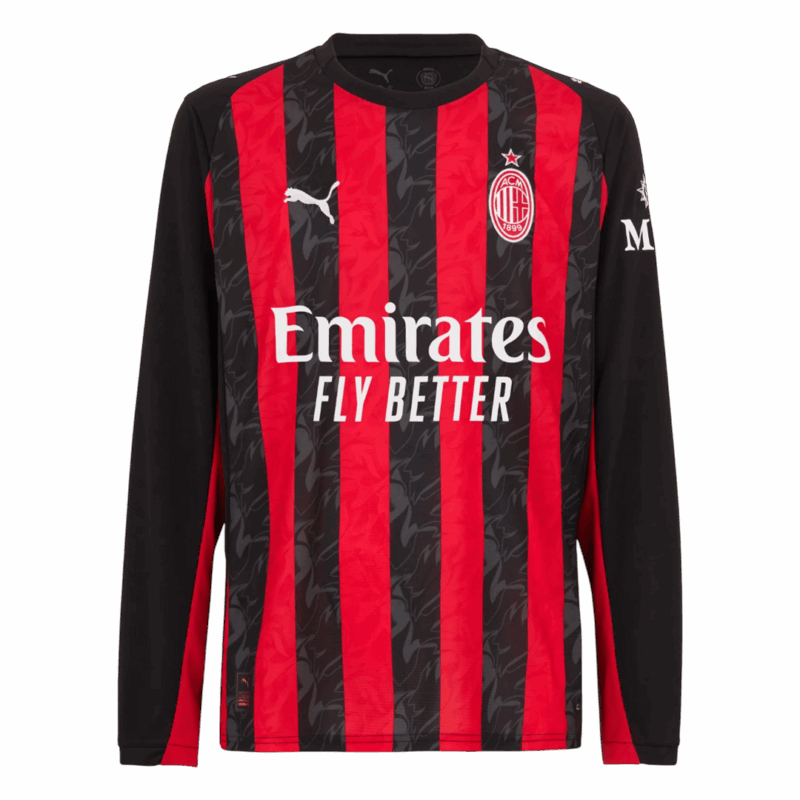 AC Milan Long Sleeve Home Soccer Jersey 2025/26