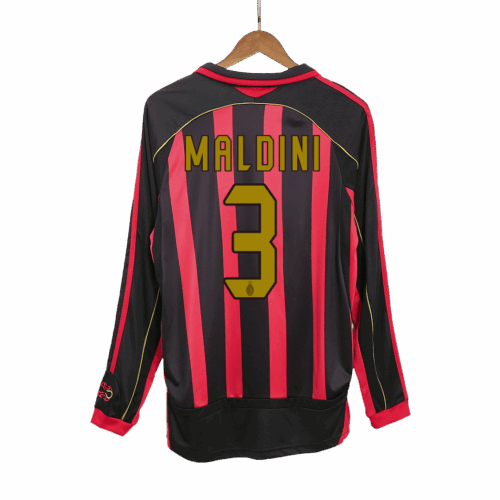 ACミラン MALDINI #3 ホーム ユニフォーム Retro 2006/07 - 長袖