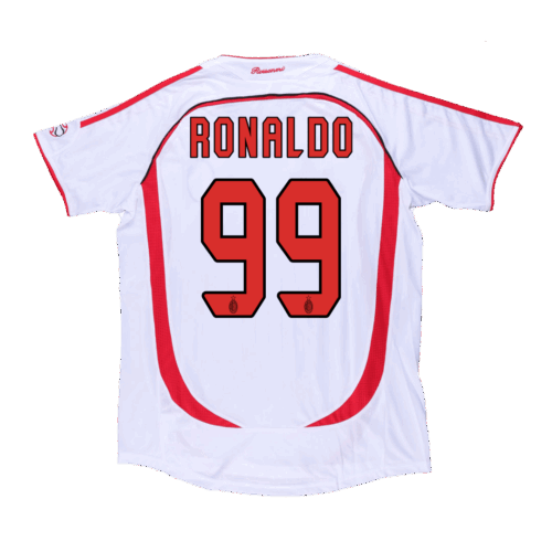 510263_1 ACミラン RONALDO #99 アウェイ サッカーユニフォーム Retro 2006/07