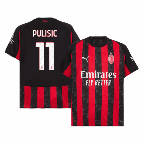 597265_1 PULISIC #11 ACミラン ホーム サッカーユニフォーム 2025/26 Red&Black