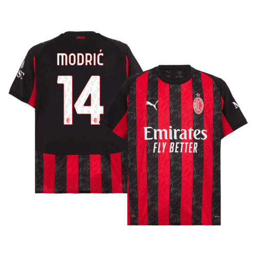 597290_1 ACミラン MODRIĆ #14 ホーム サッカーユニフォーム 2025/26