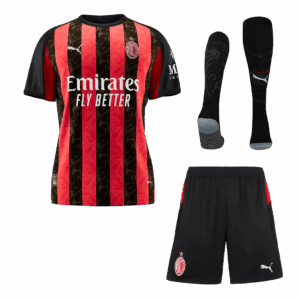 603585_1 ACミラン ホーム サッカーユニフォーム キット(ユニフォーム+Shorts+Socks) 2025/26 Red&Black