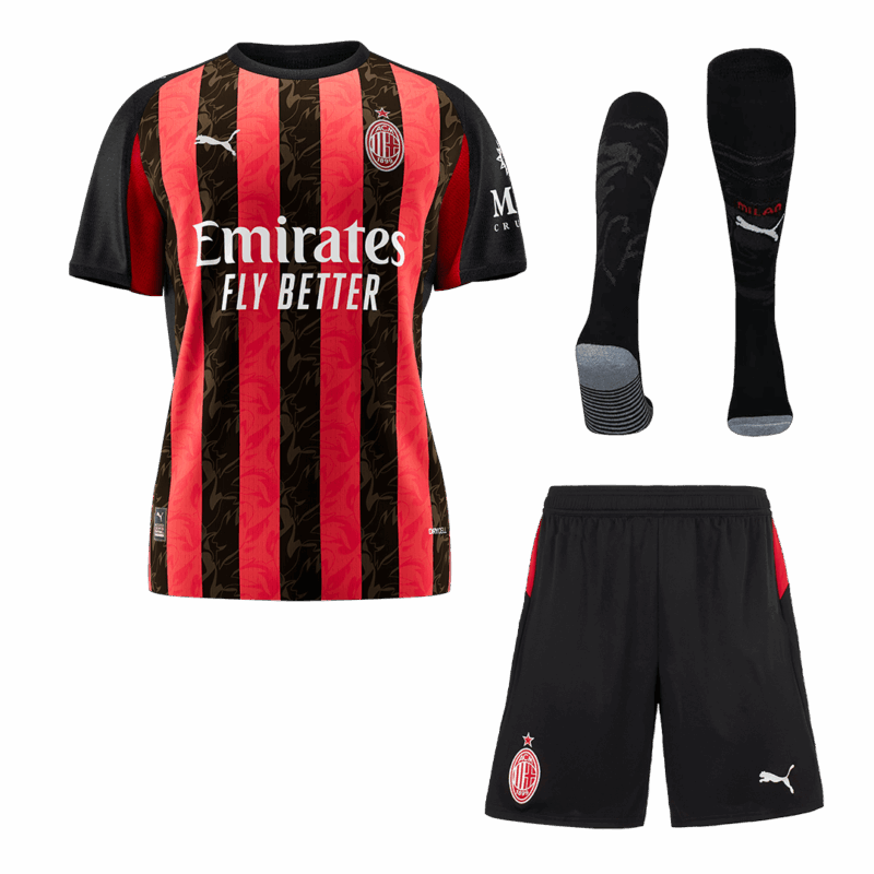 603585_1 ACミラン ホーム サッカーユニフォーム キット(ユニフォーム+Shorts+Socks) 2025/26 Red&Black