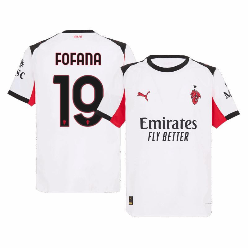 FOFANA #19 オーセンティック ACミラン アウェイ サッカーユニフォーム 2025/26 White