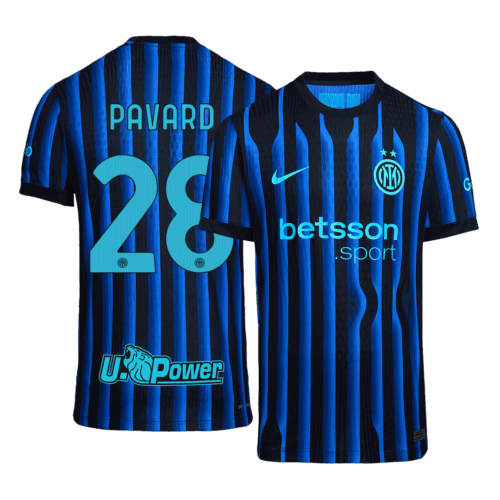 607329_1 PAVARD #28 オーセンティック インテル・ミラノ ホーム サッカーユニフォーム 2025/26 Blue&Black