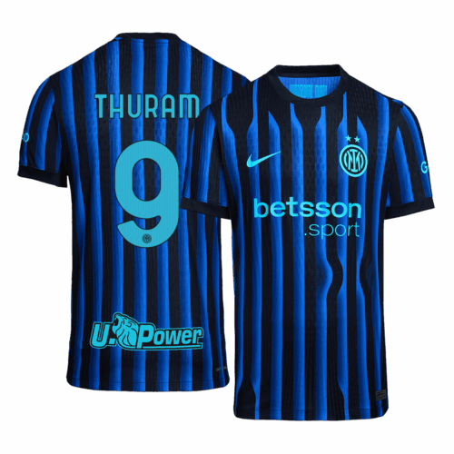 607352_1 THURAM #9 オーセンティック インテル・ミラノ ホーム サッカーユニフォーム 2025/26 Blue&Black