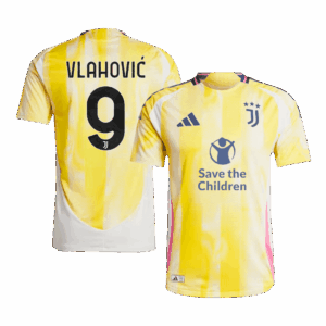 507891_1 ユベントス VLAHOVIĆ #9 アウェイ サッカーユニフォーム オーセンティック 2024/25- Save The Children Sponsor