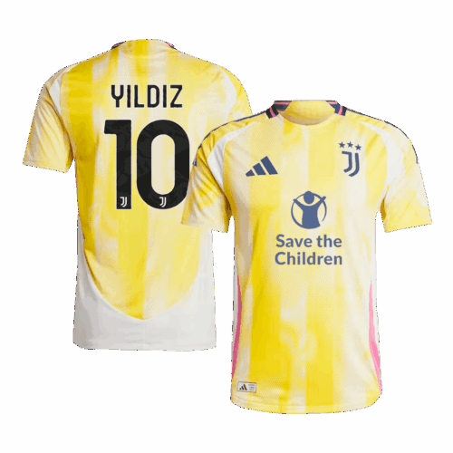 507892_1 ユベントス YILDIZ #10 アウェイ サッカーユニフォーム オーセンティック 2024/25- Save The Children Sponsor
