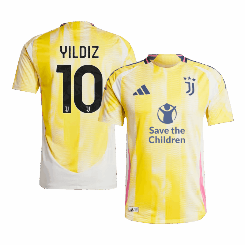 507892_1 ユベントス YILDIZ #10 アウェイ サッカーユニフォーム オーセンティック 2024/25- Save The Children Sponsor