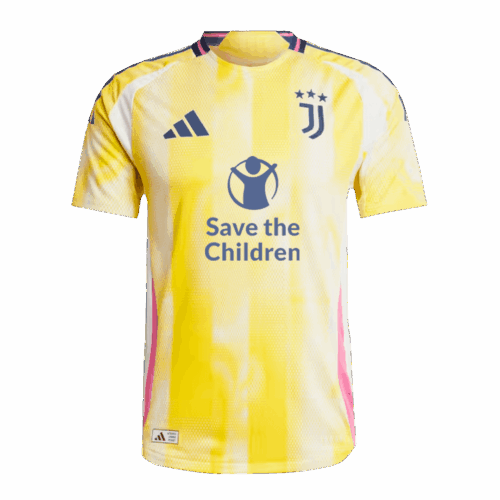 ユベントス アウェイ サッカーユニフォーム オーセンティック 2024/25- Save The Children Sponsor
