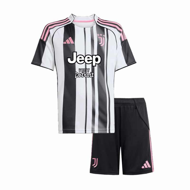 589891_1 ユベントス ホーム サッカーユニフォーム キット 2025/26 キッズ 上下セット