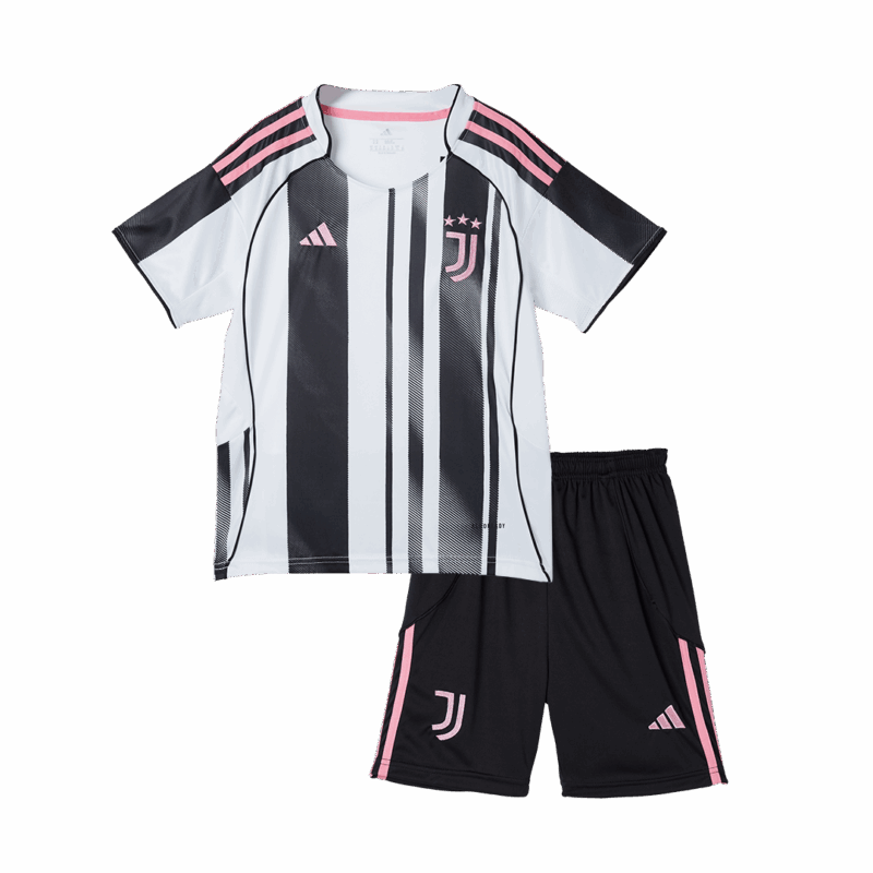 589891_3 ユベントス ホーム サッカーユニフォーム キット 2025/26 キッズ 上下セット