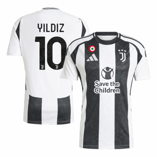 501649_1 ユベントス YILDIZ #10 ホーム サッカーユニフォーム 2024/25 - Save The Children Sponsor