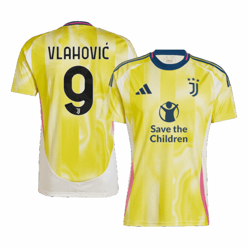 501650_1 ユベントス VLAHOVIĆ #9 アウェイ サッカーユニフォーム 2024/25 - Save The Children Sponsor