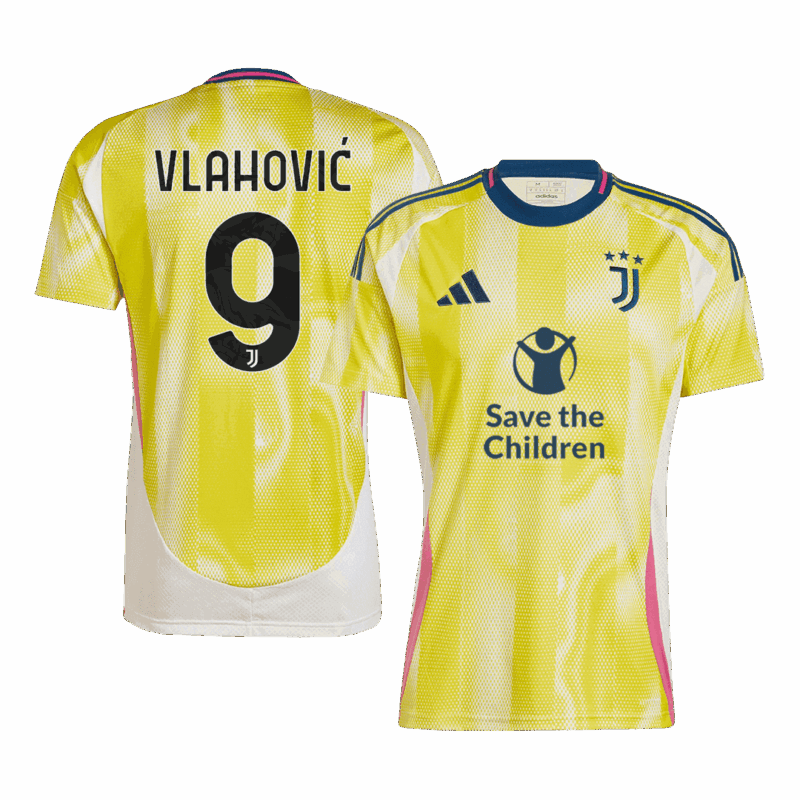 501650_1 ユベントス VLAHOVIĆ #9 アウェイ サッカーユニフォーム 2024/25 - Save The Children Sponsor