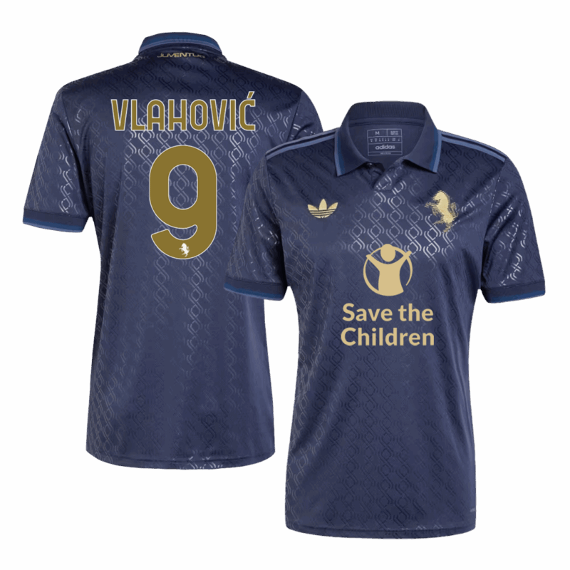 ユベントス VLAHOVIĆ #9 サード  アウェイ サッカーユニフォーム 2024/25 - Save The Children Sponsor