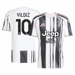 YILDIZ #10 ユベントス ホーム サッカーユニフォーム 2025/26 Black&White