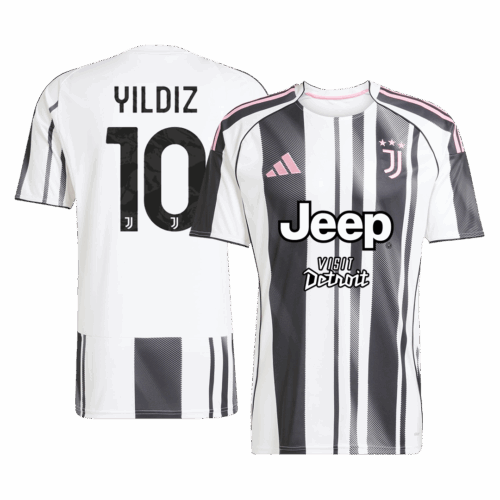 587398_1 YILDIZ #10 ユベントス ホーム サッカーユニフォーム 2025/26 Black&White
