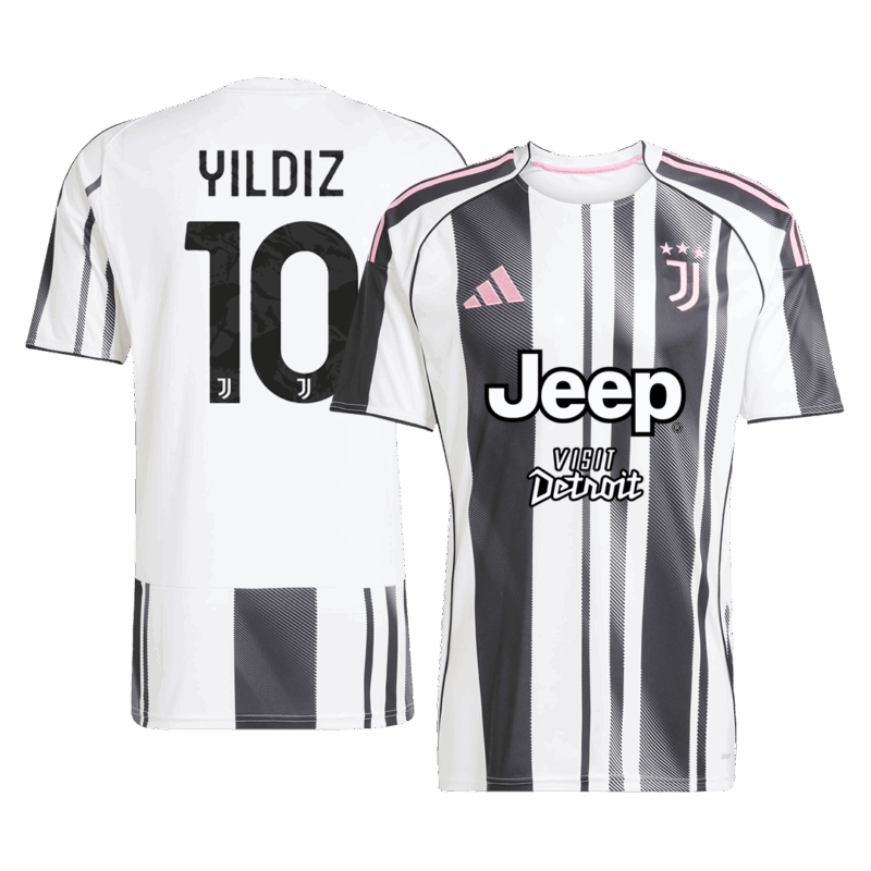 YILDIZ #10 ユベントス ホーム サッカーユニフォーム 2025/26 Black&White