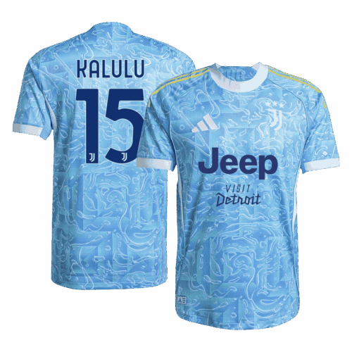 607063_1 KALULU #15 オーセンティック ユベントス アウェイ サッカーユニフォーム 2025/26 Blue