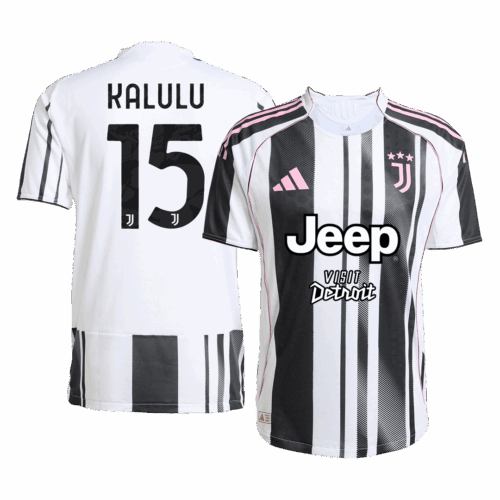 607086_1 KALULU #15 オーセンティック ユベントス ホーム サッカーユニフォーム 2025/26 Black&White