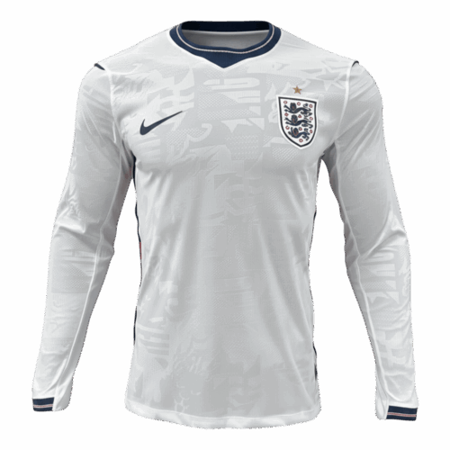 England Long Sleeve Home Soccer Jersey 2026