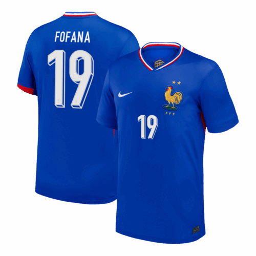 611801_1 FOFANA #19 France Euro ホーム サッカーユニフォーム 2024 Blue