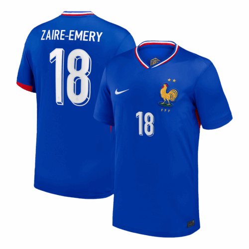 611845_1 ZAIRE-EMERY #18 France Euro ホーム サッカーユニフォーム 2024 Blue