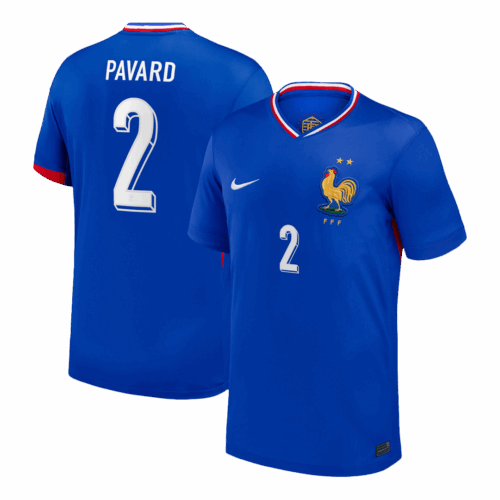 611889_1 PAVARD #2 France Euro ホーム サッカーユニフォーム 2024 Blue
