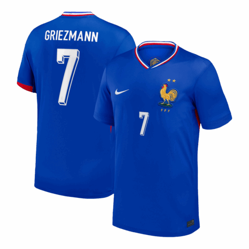 611977_1 GRIEZMANN #7 France Euro ホーム サッカーユニフォーム 2024 Blue