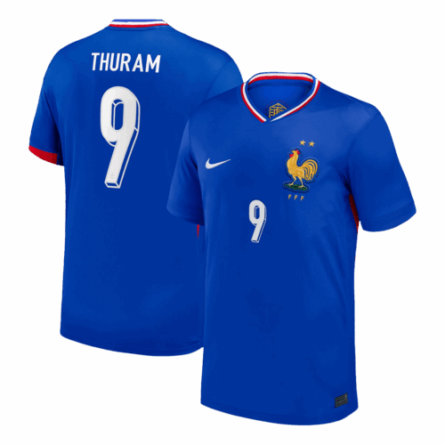 612021_1 THURAM #9 France Euro ホーム サッカーユニフォーム 2024 Blue