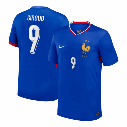 612043_1 GIROUD #9 France Euro ホーム サッカーユニフォーム 2024 Blue