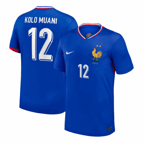 612087_1 KOLO MUANI#12 France Euro ホーム サッカーユニフォーム 2024 Blue