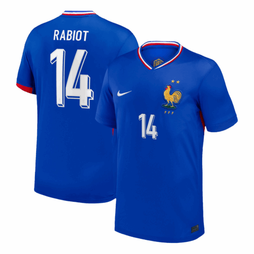 612109_1 RABIOT #14 France Euro ホーム サッカーユニフォーム 2024 Blue