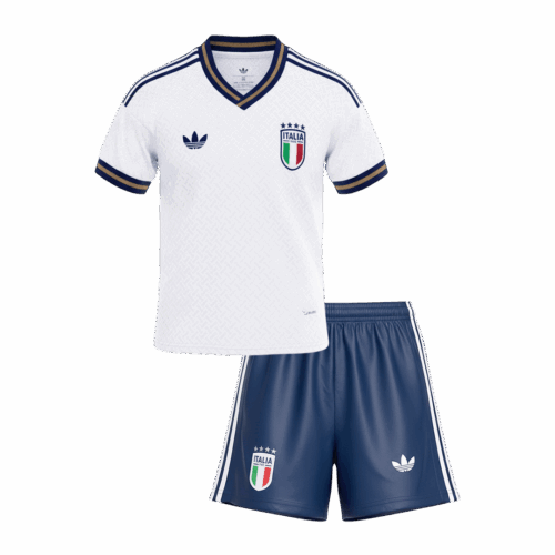 Kid's Italy Away Soccer Jersey Kit(Jersey+Shorts) World Cup 2026 White