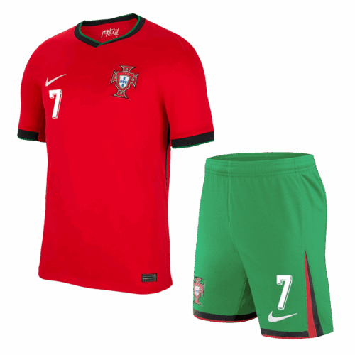460684_1 Portugal RONALDO #7 ホーム ユニフォーム キット EURO 2024 上下セット