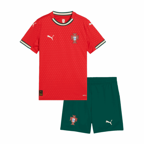 597238_1 Portugal ホーム サッカーユニフォーム キット 2025 キッズ 上下セット