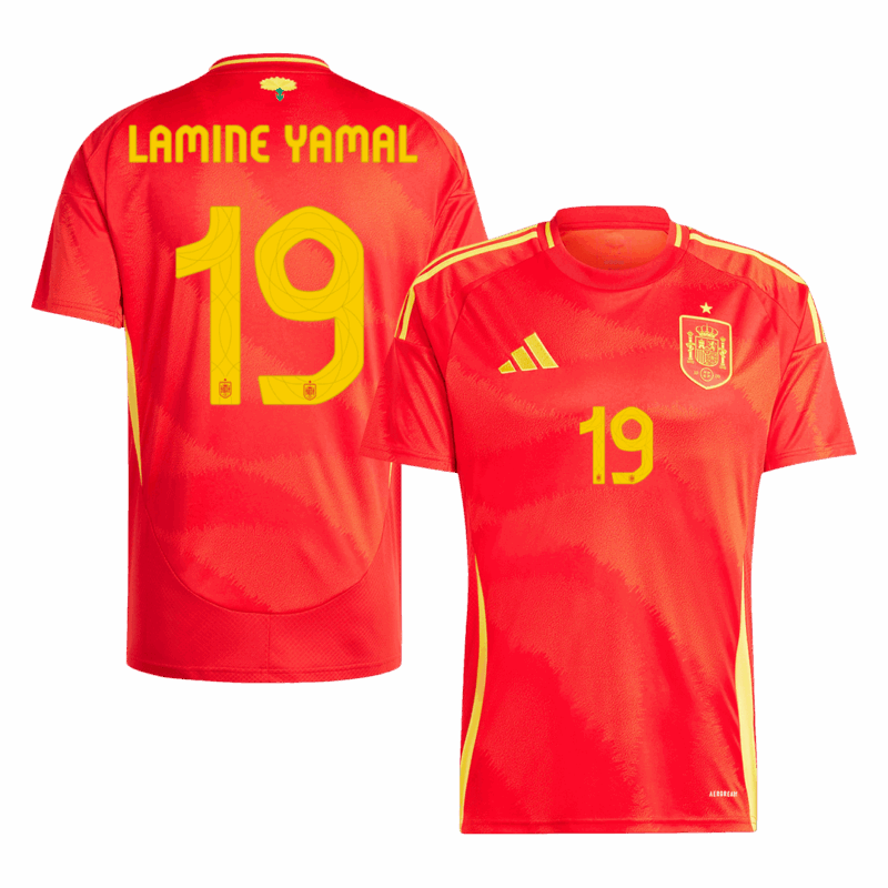 461522_1 Spain LAMINE YAMAL #19 ホーム ユニフォーム EURO 2024
