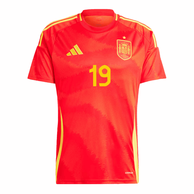 461522_2 Spain LAMINE YAMAL #19 ホーム ユニフォーム EURO 2024