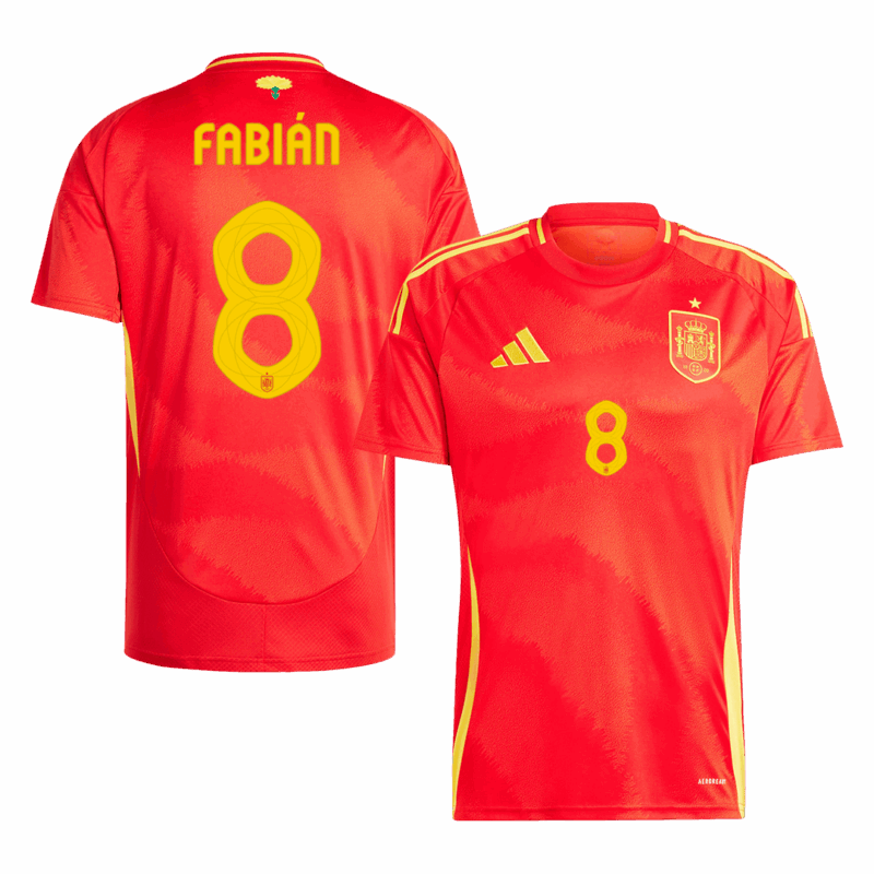 484959_1 Spain FABIÁN #8 ホーム ユニフォーム EURO 2024