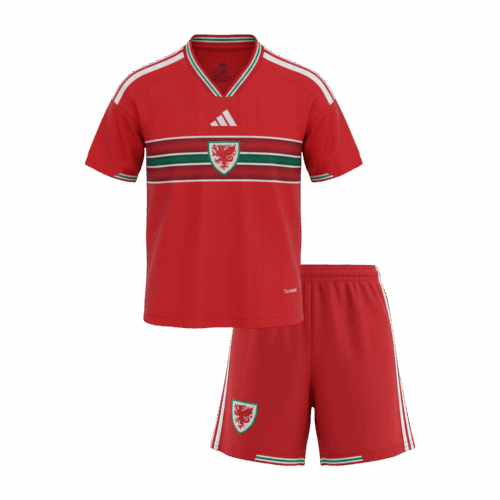 Kid's Wales Home Soccer Jersey Kit(Jersey+Shorts) World Cup 2026 Red